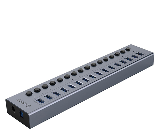 Orico 16x USB-A 3.0 z włącznikami - szary - 1343440 - zdjęcie 3